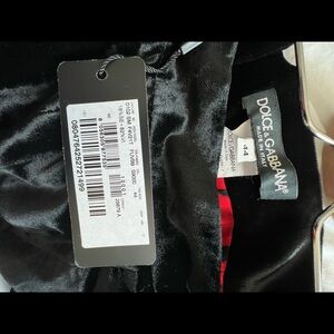 DOLCE AND GABBANA-Black crushed velvet Aline skirt